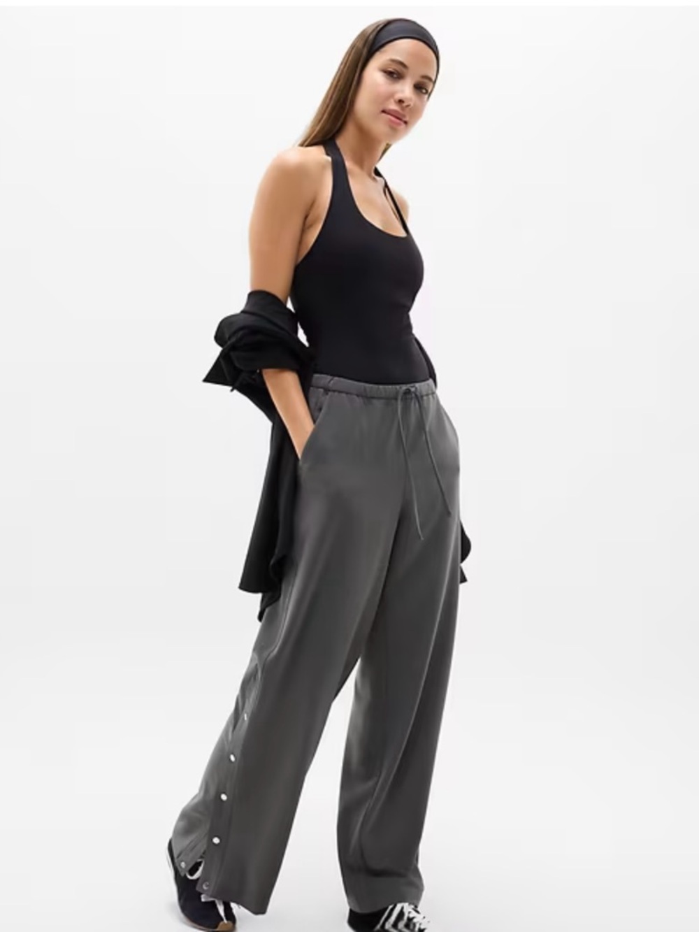Athleta Mid Rise Snap Pants